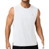 image:imageRoadbox Mens Athletic Sleeveless Shirts Quick Dry Workout Tank Top Lightweight Muscle Shirts for Sports Gym Running SummerWhite