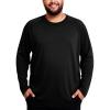image:imageRoadbox Mens Big and Tall UPF 50 UV Sun Protection Shirts Long Sleeve Cooling Rash Guard Quick Dry Fishing Swim TShirtBlack