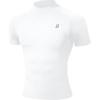 image:imageRoadbox Mens Compression Shirt Mock Turtleneck Short Sleeve Athletic Undershirt Quick Dry Base Layer Top for Gym WorkoutWhite