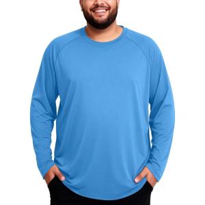 image:imageRoadbox Mens Big and Tall UPF 50 UV Sun Protection Shirts Long Sleeve Cooling Rash Guard Quick Dry Fishing Swim TShirtNavy Blue