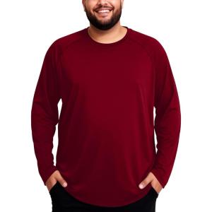 image:imageRoadbox Mens Big and Tall UPF 50 UV Sun Protection Shirts Long Sleeve Cooling Rash Guard Quick Dry Fishing Swim TShirtRed
