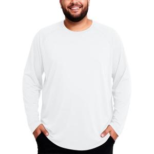 image:imageRoadbox Mens Big and Tall UPF 50 UV Sun Protection Shirts Long Sleeve Cooling Rash Guard Quick Dry Fishing Swim TShirtWhite