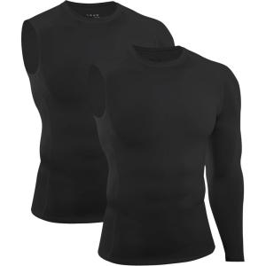 image:imageRoadbox Mens Compression Shirts Long Sleeve Single Arm Workout Top Athletic Base Layer Undershirt for Gym and BasketballLeft Long Blackblack
