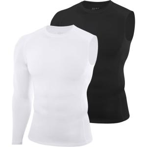 image:imageRoadbox Mens Compression Shirts Long Sleeve Single Arm Workout Top Athletic Base Layer Undershirt for Gym and BasketballRight Long Blackwhite