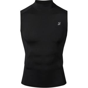 image:imageRoadbox Mens Compression Tank Top Mock Turtleneck Sleeveless Shirt Fitted Athletic Base Layer for Gym WorkoutBlack