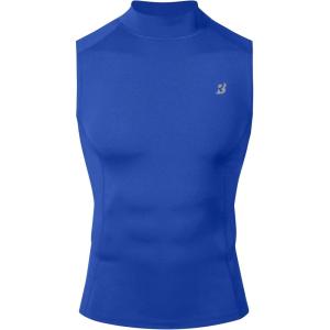 image:imageRoadbox Mens Compression Tank Top Mock Turtleneck Sleeveless Shirt Fitted Athletic Base Layer for Gym WorkoutRoyal Blue