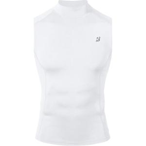 image:imageRoadbox Mens Compression Tank Top Mock Turtleneck Sleeveless Shirt Fitted Athletic Base Layer for Gym WorkoutWhite