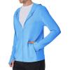 image:imageRoadbox Mens UPF 50 Sun Protection Hoodie Jacket Lightweight Zip Fishing Hiking UV Shirts with Pockets and ThumbholesSky Blue