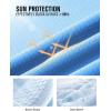 image:imageRoadbox Mens UPF 50 Sun Protection Hoodie Jacket Lightweight Zip Fishing Hiking UV Shirts with Pockets and ThumbholesSky Blue