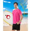 image:imageRoadbox Mens UPF 50 Swim Shirts Short Sleeve UV Sun Protection Rash Guard TShirt Quick Dry Water Surfing Beach TeesHot Pink