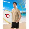image:imageRoadbox Mens UPF 50 Swim Shirts Short Sleeve UV Sun Protection Rash Guard TShirt Quick Dry Water Surfing Beach TeesKhaki