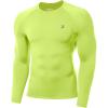 image:imageRoadbox Mens Compression Shirt Cool Dry Long Sleeve Workout Shirts Running Athletic Football Gym Base Layer Tops UPF 50Lemon Yellow