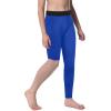 image:imageBoys Compression One Leg 34 Tights Youth Single Leggings for Basketball Running Kids Athletic Pants Capri with PocketsBlue