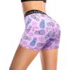 image:imageRoadbox 4 Womens Spandex Compression Shorts 3 Pack Volleyball Shorts Athletic Biker Shorts for Workout Running Gym Yoga4blackwhitepineapple Banana