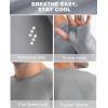 image:imageRoadbox Mens UPF 50 Long Sleeve Swim Rash Guard UV Sun Protection SPF Shirts for Outdoor Fishing Hiking Running Pale Grey