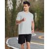 image:imageRoadbox Mens UPF 50 Swim Shirts UV Sun Protection Rash Guard Short Sleeve Surfing Hiking Fishing Beach Quick Dry TShirtsLight Gray