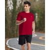 image:imageRoadbox Mens UPF 50 Swim Shirts UV Sun Protection Rash Guard Short Sleeve Surfing Hiking Fishing Beach Quick Dry TShirtsRed