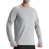 image:imageRoadbox Mens UPF 50 Long Sleeve Swim Rash Guard UV Sun Protection SPF Shirts for Outdoor Fishing Hiking Running Pale Grey