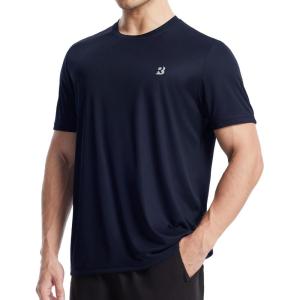 image:imageRoadbox Mens UPF 50 Swim Shirts UV Sun Protection Rash Guard Short Sleeve Surfing Hiking Fishing Beach Quick Dry TShirtsNavy Blue