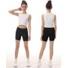image:imageRoadbox Girls Volleyball Spandex Shorts 5 Youth Bike Athletic Compression Shorts for Gymnastics Dance Yoga with PocketsBlack
