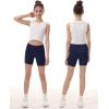 image:imageRoadbox Girls Volleyball Spandex Shorts 5 Youth Bike Athletic Compression Shorts for Gymnastics Dance Yoga with PocketsNavy Blue