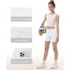 image:imageRoadbox Girls Volleyball Spandex Shorts 5 Youth Bike Athletic Compression Shorts for Gymnastics Dance Yoga with PocketsWhite