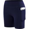 image:imageRoadbox Girls Volleyball Spandex Shorts 5 Youth Bike Athletic Compression Shorts for Gymnastics Dance Yoga with PocketsNavy Blue