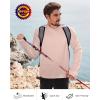 image:imageRoadbox Mens UPF 50 Fishing Shirts Long Sleeve UV Sun Hoodie Hiking Running Swim Athletic Workout ShirtA02light Salmon