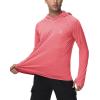 image:imageRoadbox Mens UPF 50 Fishing Shirts Long Sleeve UV Sun Hoodie Hiking Running Swim Athletic Workout ShirtA02rustic Red
