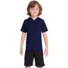 image:imageRoadbox Boys Short Sleeve Hoodie Athletic Quick Dry Hooded T Shirts Lightweight Youth Pullover Sweatshirt for Workout Sport02 Navy Blue