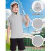 image:imageRoadbox Boys Short Sleeve Hoodie Athletic Quick Dry Hooded T Shirts Lightweight Youth Pullover Sweatshirt for Workout Sport03 Gray