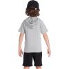 image:imageRoadbox Boys Short Sleeve Hoodie Athletic Quick Dry Hooded T Shirts Lightweight Youth Pullover Sweatshirt for Workout Sport03 Gray