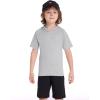 image:imageRoadbox Boys Short Sleeve Hoodie Athletic Quick Dry Hooded T Shirts Lightweight Youth Pullover Sweatshirt for Workout Sport03 Gray