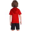 image:imageRoadbox Boys Short Sleeve Hoodie Athletic Quick Dry Hooded T Shirts Lightweight Youth Pullover Sweatshirt for Workout Sport05 Red