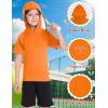 image:imageRoadbox Boys Short Sleeve Hoodie Athletic Quick Dry Hooded T Shirts Lightweight Youth Pullover Sweatshirt for Workout Sport06 Orange