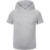 image:imageRoadbox Boys Short Sleeve Hoodie Athletic Quick Dry Hooded T Shirts Lightweight Youth Pullover Sweatshirt for Workout Sport03 Gray