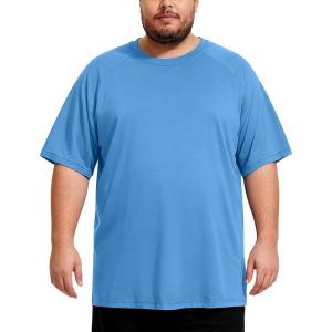 image:imageMens Big and Tall Swim Shirts UPF 50 Sun Protection Short Sleeve Rash Guard Quick Dry TShirt for Beach and SurfingMedium Blue