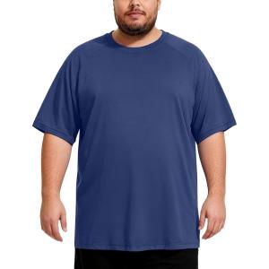 image:imageMens Big and Tall Swim Shirts UPF 50 Sun Protection Short Sleeve Rash Guard Quick Dry TShirt for Beach and SurfingNavy Blue
