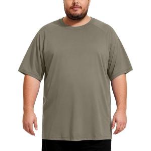 image:imageMens Big and Tall Swim Shirts UPF 50 Sun Protection Short Sleeve Rash Guard Quick Dry TShirt for Beach and SurfingSage Green