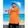 image:imageMens Big and Tall Swim Shirts UPF 50 Sun Protection Short Sleeve Rash Guard Quick Dry TShirt for Beach and SurfingElectric Orange