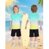 image:imageRoadbox Boys Rash Guard Short Sleeve Swim Shirt UPF 50 Sun Protection Kids Quick Dry Rashguard Water Shirt for Surf Beach05 Blue Yellow Gradient