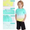 image:imageRoadbox Boys Rash Guard Short Sleeve Swim Shirt UPF 50 Sun Protection Kids Quick Dry Rashguard Water Shirt for Surf Beach05 Blue Yellow Gradient