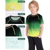 image:imageRoadbox Boys Rash Guard Short Sleeve Swim Shirt UPF 50 Sun Protection Kids Quick Dry Rashguard Water Shirt for Surf Beach06 Black Green Gradient