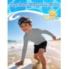 image:imageRoadbox Boys UPF 50 Rash Guard Swim Shirt Sun Protection Long Sleeve for Kids Toddler Rashguard Athletic Surf Water ShirtsLight Gray