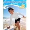image:imageRoadbox Boys UPF 50 Rash Guard Swim Shirt Sun Protection Long Sleeve for Kids Toddler Rashguard Athletic Surf Water ShirtsWhite