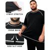 image:imageRoadbox Mens Big and Tall Swim Shirt UPF 50 Short Sleeve Rash Guard UV Sun Protection Quick Dry Water TShirts for BeachBlack