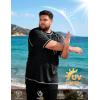 image:imageRoadbox Mens Big and Tall Swim Shirt UPF 50 Short Sleeve Rash Guard UV Sun Protection Quick Dry Water TShirts for BeachBlack