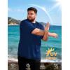 image:imageRoadbox Mens Big and Tall Swim Shirt UPF 50 Short Sleeve Rash Guard UV Sun Protection Quick Dry Water TShirts for BeachBlue