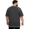 image:imageRoadbox Mens Big and Tall Swim Shirt UPF 50 Short Sleeve Rash Guard UV Sun Protection Quick Dry Water TShirts for BeachDark Gray