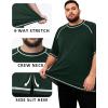 image:imageRoadbox Mens Big and Tall Swim Shirt UPF 50 Short Sleeve Rash Guard UV Sun Protection Quick Dry Water TShirts for BeachDark Green